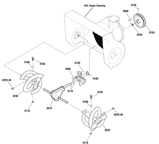 Auger Drive Group Diagram and Parts List for 1696052-CH61900 2011 Briggs and Stratton Snow Blower